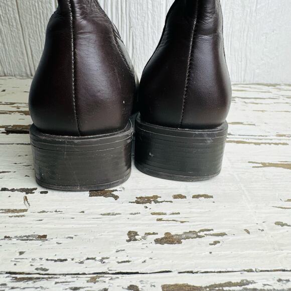 Naturalizer Vintage Brown Leather Square Toe Boots Pull On Women's Sz 4.5 Brazil - Picture 5 of 9